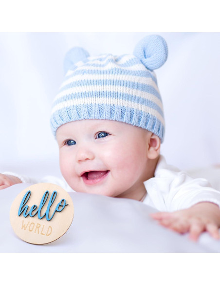 7 Señales de Hitos Mensuales de Madera para Bebés 1-12 Meses