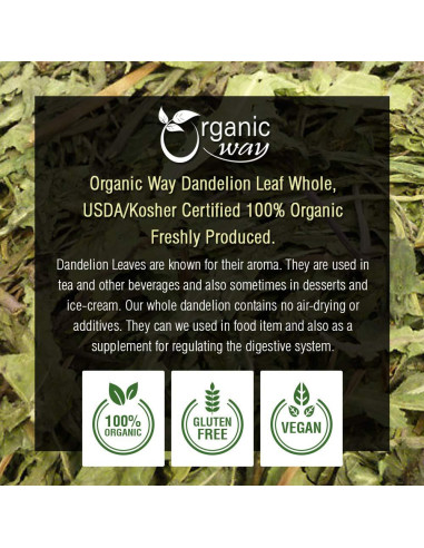 Hoja de Diente de León Orgánica Entera 454g - Organic Way