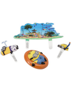 DecoSet Fiesta en la Playa Minions 4 Piezas para Pastel 2