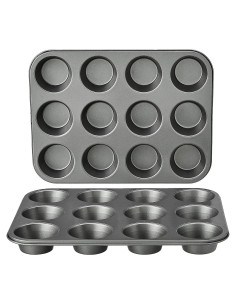 Sartén para Muffins Antiadherente Amazon Basics, 2 Piezas, 24 Tazas