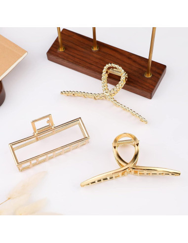 Clips de Garra de Metal Mehayi 3 Piezas para Cabello Grueso