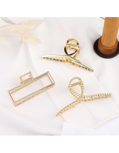 Clips de Garra de Metal Mehayi 3 Piezas para Cabello Grueso