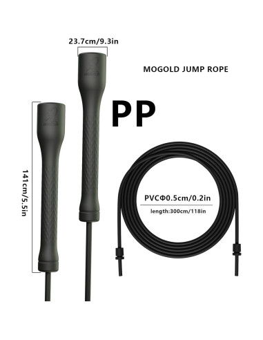 Cuerda de Salto MOGOLD Ajustable 3m PVC Antideslizante
