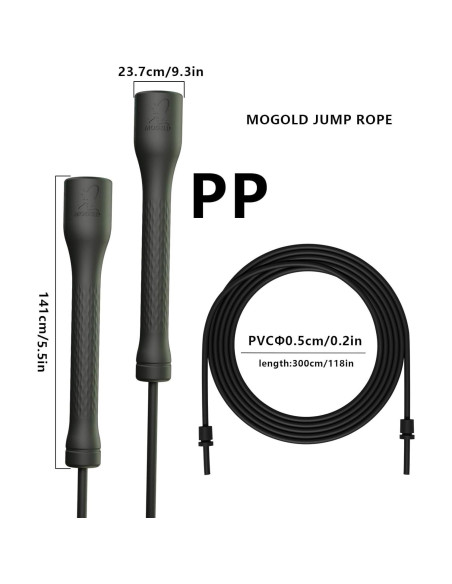 Cuerda de Salto MOGOLD Ajustable 3m PVC Antideslizante
