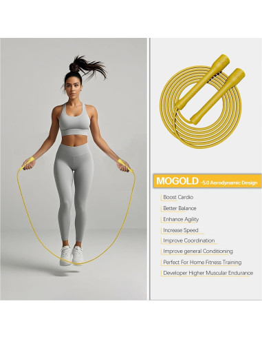 Cuerda de Salto MOGOLD Ajustable 3m PVC Antideslizante