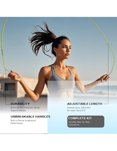 Cuerda de Salto MOGOLD Ajustable 3m PVC Antideslizante