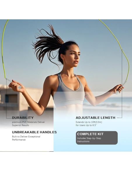 Cuerda de Salto MOGOLD Ajustable 3m PVC Antideslizante