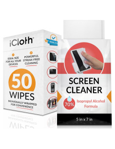 Toallitas de Alcohol Isopropílico 70% iCloth - 50 Unidades