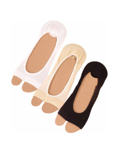3 Pares de Calcetines Peep Toe Mujer Yuyeran Algodón Antideslizante