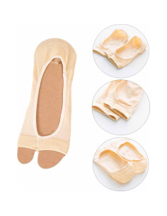 3 Pares de Calcetines Peep Toe Mujer Yuyeran Algodón Antideslizante 2