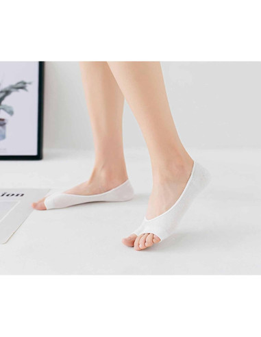 3 Pares de Calcetines Peep Toe Mujer Yuyeran Algodón Antideslizante