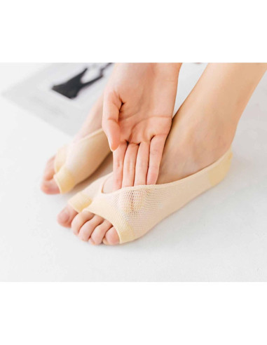 3 Pares de Calcetines Peep Toe Mujer Yuyeran Algodón Antideslizante