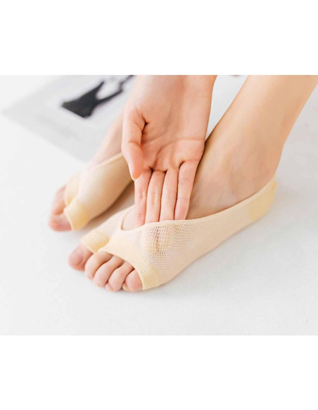 3 Pares de Calcetines Peep Toe Mujer Yuyeran Algodón Antideslizante