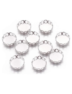100 Copas Bezel Redondas Planas Craftdady 10mm Acero Inoxidable