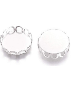 100 Copas Bezel Redondas Planas Craftdady 10mm Acero Inoxidable 2