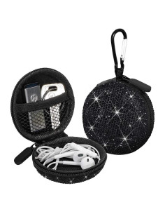 Funda para Auriculares SAVORI Negro con Rhinestone Brillante
