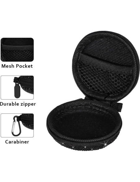 Funda para Auriculares SAVORI Negro con Rhinestone Brillante