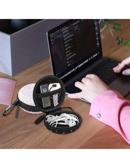 Funda para Auriculares SAVORI Negro con Rhinestone Brillante