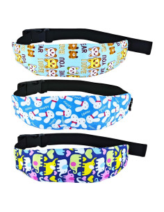 Banda de Soporte para Cabeza de Bebé 3 Pcs - Algodón Azul