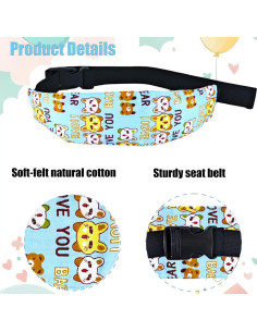 Banda de Soporte para Cabeza de Bebé 3 Pcs - Algodón Azul 2