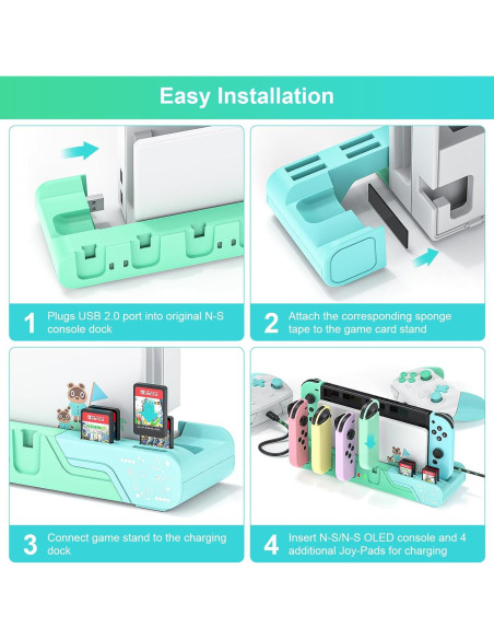 Dock de Carga para Controlador Switch MLIFEMFUL Animal Crossing