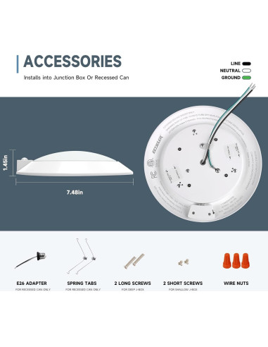 Luz de Techo LED ECOELER 16W con Sensor de Movimiento 19cm