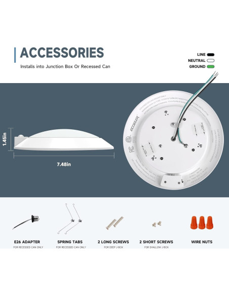 Luz de Techo LED ECOELER 16W con Sensor de Movimiento 19cm