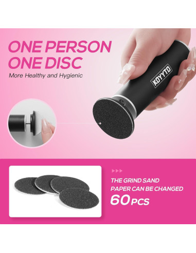 Lima de pies eléctrica KOYYTO con 60 discos de lija negra