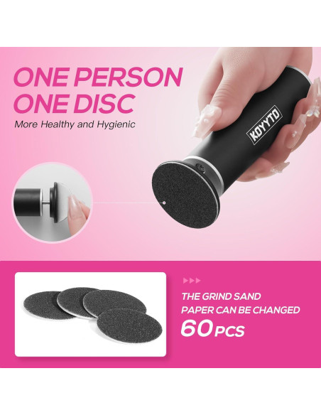 Lima de pies eléctrica KOYYTO con 60 discos de lija negra