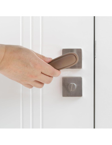 Cubierta de Manija de Puerta uxcell de Silicona Beige 7.1x38.4cm