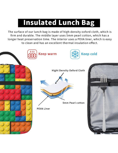 Caja de Almuerzo Aislada YANGZHI Colorida 10L 22x11x26cm