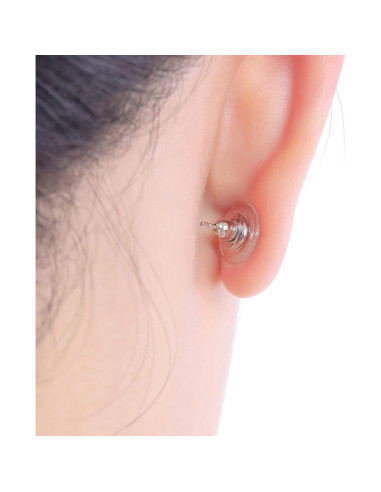 3 Pares de Respaldos de Pendientes Catinee Plata 925 Oro 14K