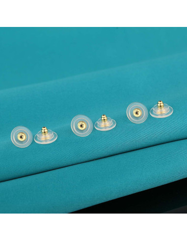 3 Pares de Respaldos de Pendientes Catinee Plata 925 Oro 14K