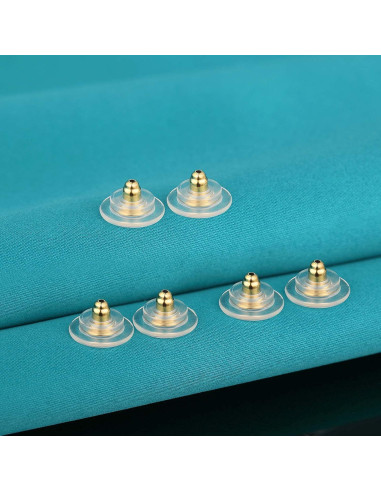 3 Pares de Respaldos de Pendientes Catinee Plata 925 Oro 14K