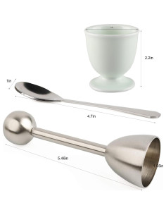 Juego de Cortador de Huevos Forkmannie con 4 Tazas y Cucharas 2