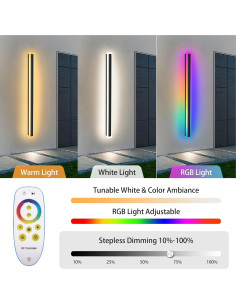 Luces de Pared Exteriores RGBW KAMLAM 79cm IP65 24W 2 Pack 2