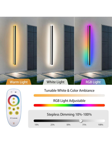 Luces de Pared Exteriores RGBW KAMLAM 79cm IP65 24W 2 Pack
