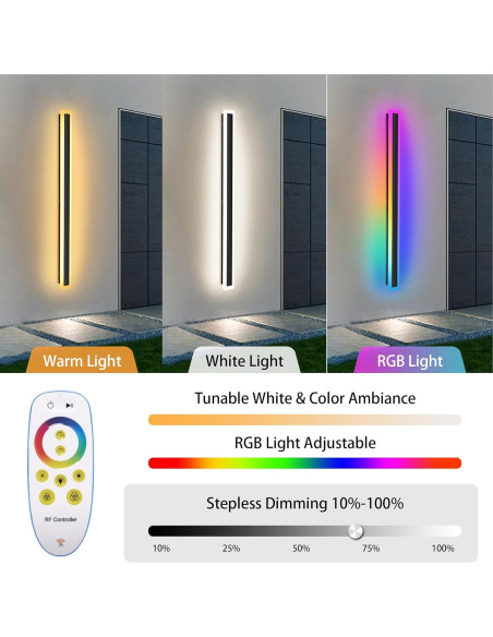 Luces de Pared Exteriores RGBW KAMLAM 79cm IP65 24W 2 Pack