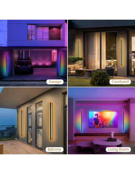 Luces de Pared Exteriores RGBW KAMLAM 79cm IP65 24W 2 Pack