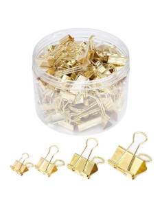 Clips de Papel YOPINK Dorado 100 Piezas Tamaños Variados