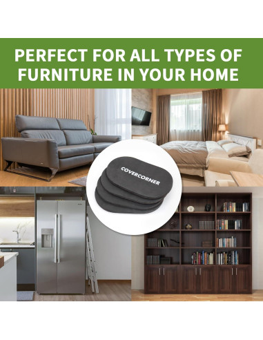 Deslizadores de Muebles 4 PCS COVERCORNER 24.1 cm Fieltro