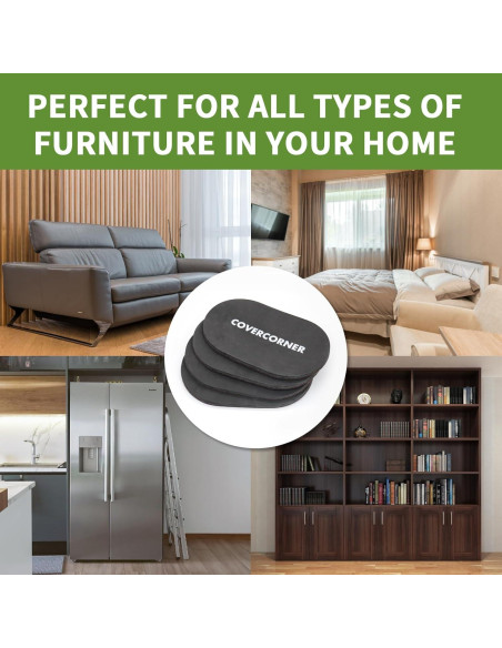 Deslizadores de Muebles 4 PCS COVERCORNER 24.1 cm Fieltro