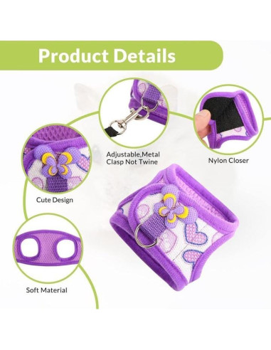 Arnés de Malla Suave para Mascotas Pequeñas Youthink