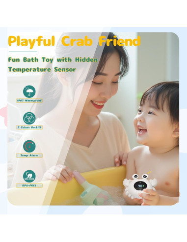 Termómetro de baño digital TKY con juguetes flotantes - Gris