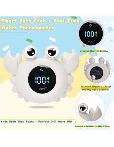 Termómetro de baño digital TKY con juguetes flotantes - Gris