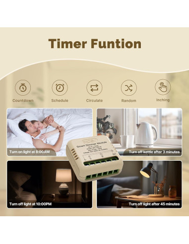 Relé Inteligente WiFi Regulable MOES 1 Gang Control Remoto