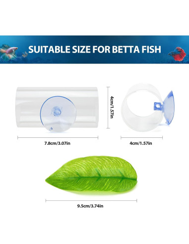 Túnel Acrílico para Peces Betta CousDUoBe 8cm con Almohadilla
