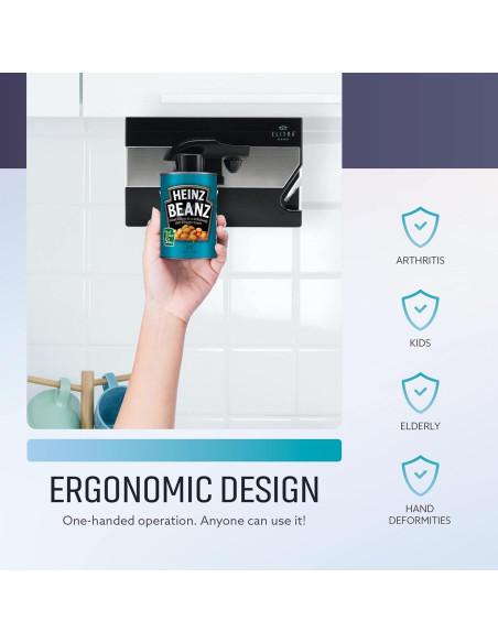 Abridor de Latas Eléctrico ELITRA HOME Bajo Gabinete Negro