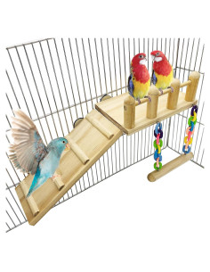 Soporte de Juegos para Aves CAREUPET con Escalera y Columpio