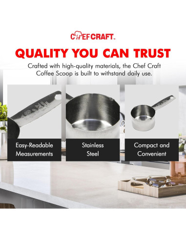 Medidor de Café Chef Craft 29.57 ml Acero Inoxidable 10 cm